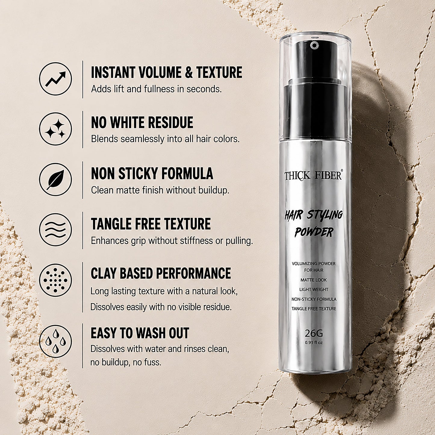 Thick Fiber Hair Styling Powder -26g